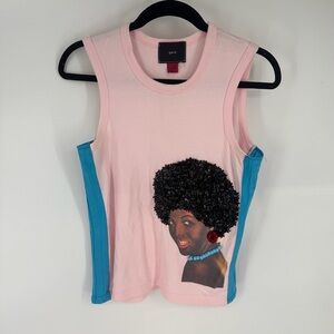 SPY Colorful Sequin Graphic Sleeveless Tank Top